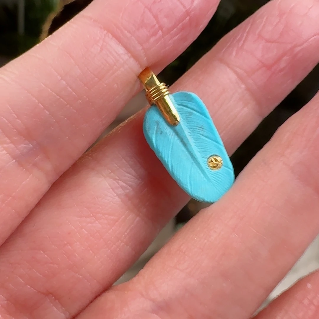 绿松石珠宝奇石18K金镶嵌