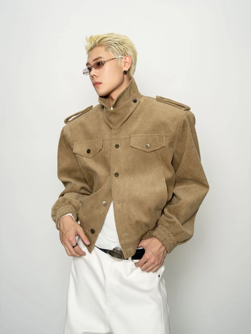 DBW Doublewin经典挺阔灯芯绒复古高级感防风贴设计短款夹克1315