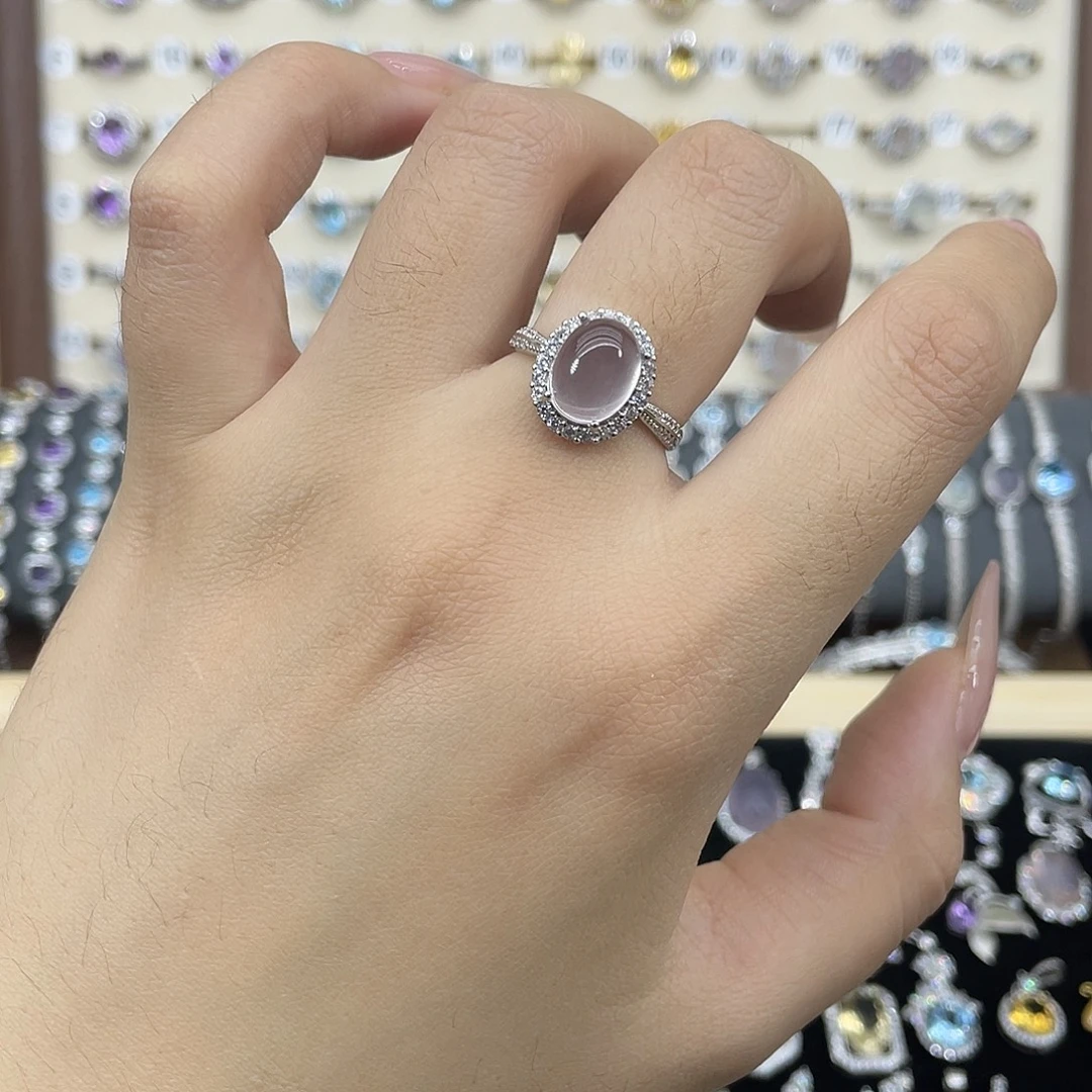 银S925镶嵌芙蓉石戒指