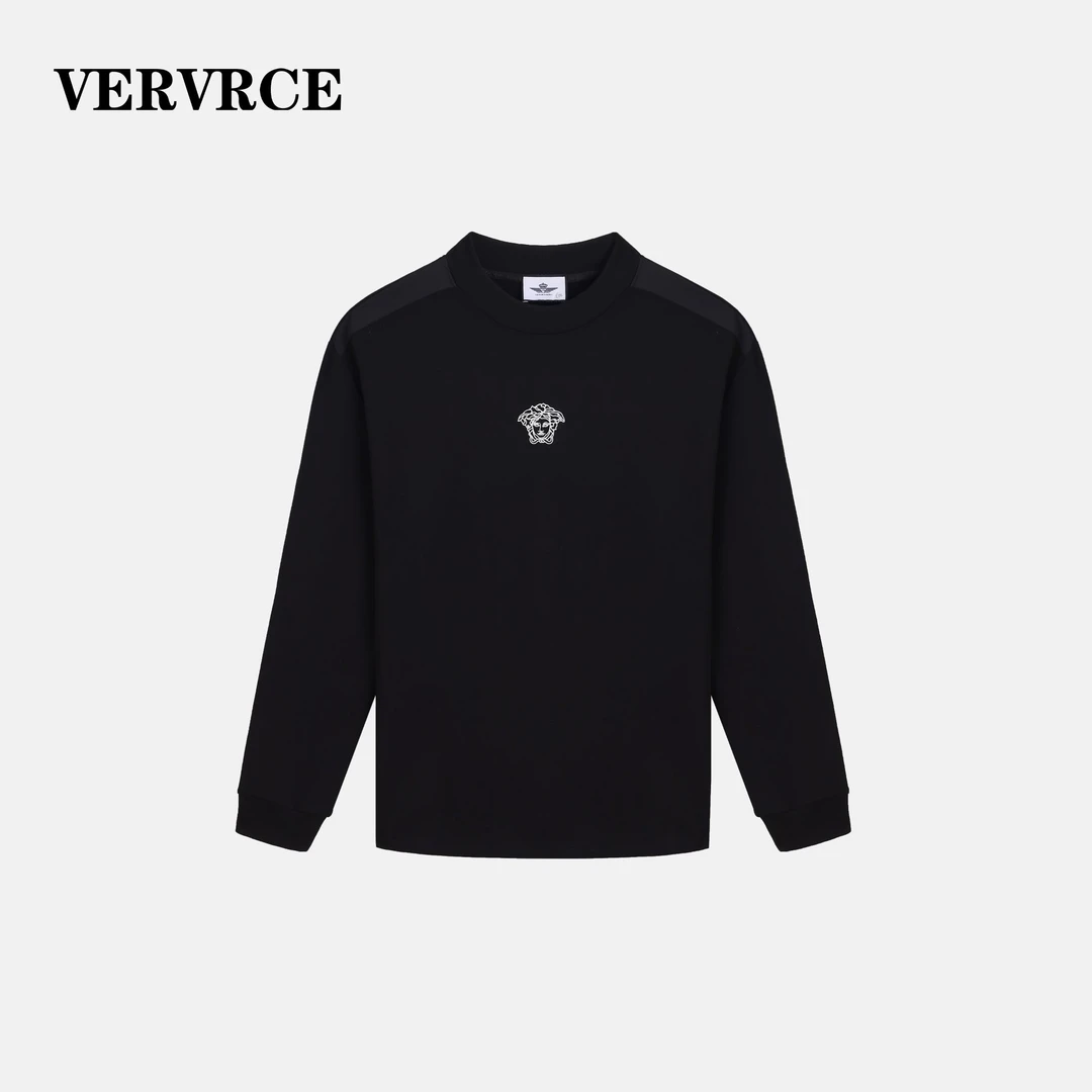 VERVRCE/Jade秋季小标打底衫男士经典高级感休闲长袖圆领穿百搭