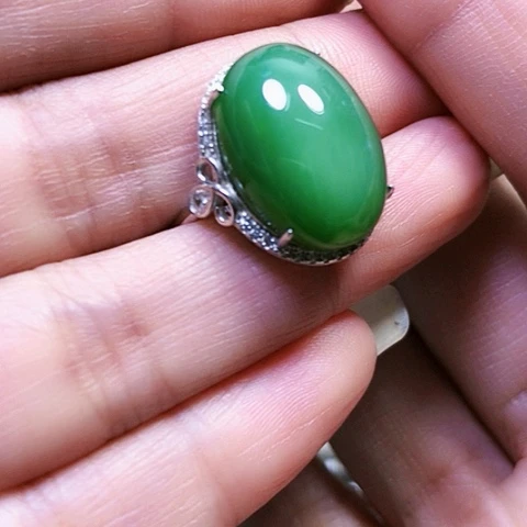 和田玉银S925镶嵌挂件