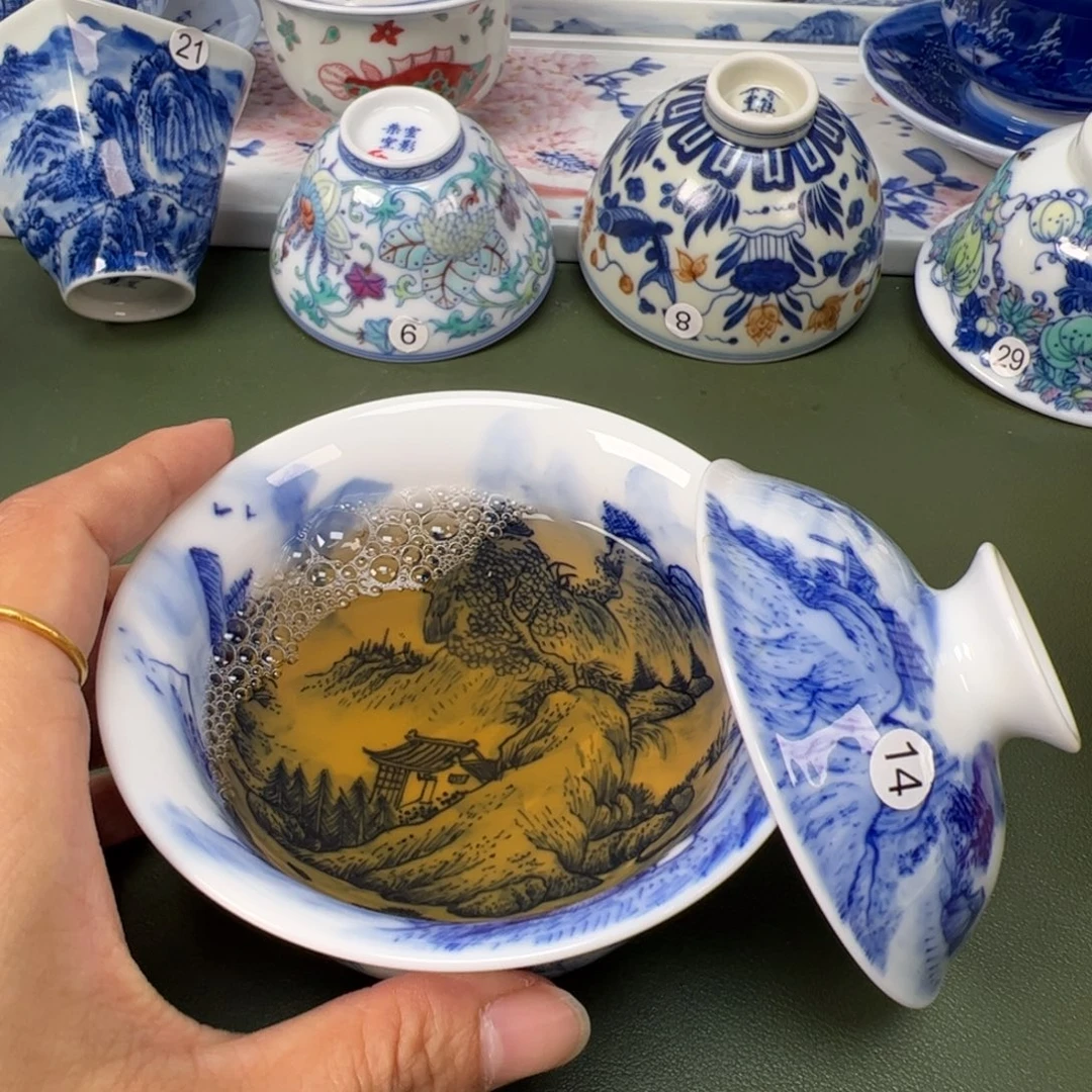 陶瓷景德镇纯手工纯手绘茶具木木14