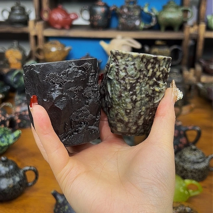 茶空间天然石材米粒石畕*