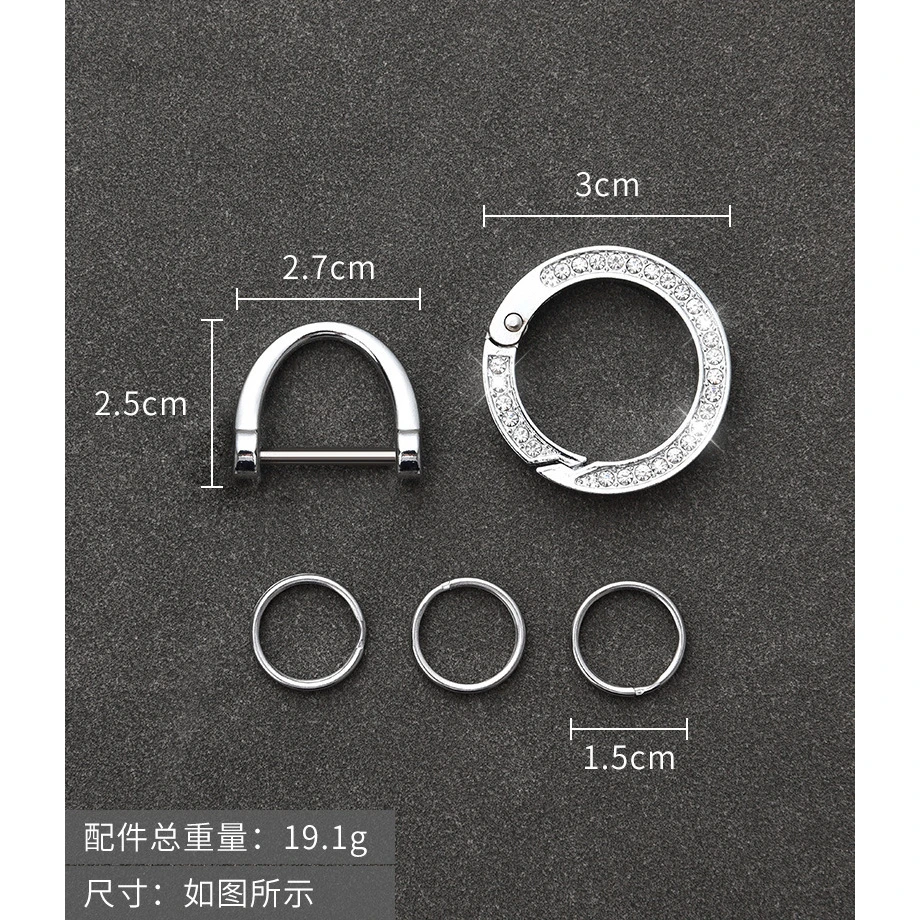 适用汽车镶钻钻环钥匙扣创意车标钥匙圈个性钥匙链汽车挂件时尚小