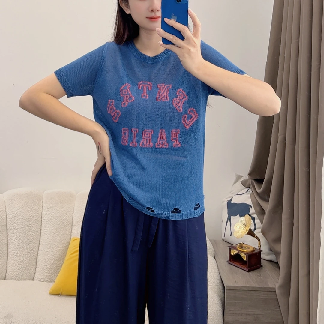圆领印花短袖t恤女夏季新款针织宽松显瘦半袖体恤上衣女DYY2946