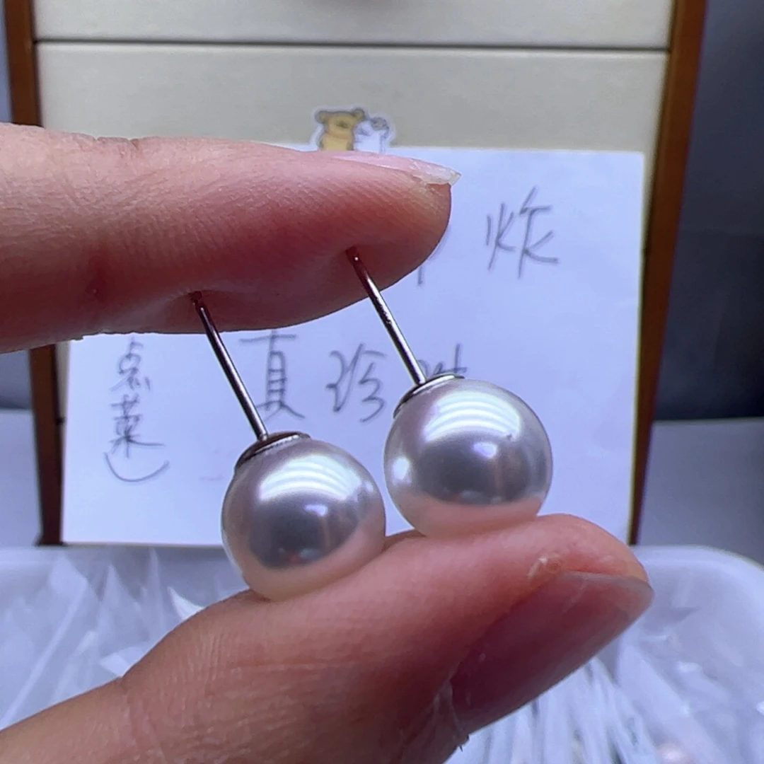 淡水珍珠耳饰银S925镶嵌