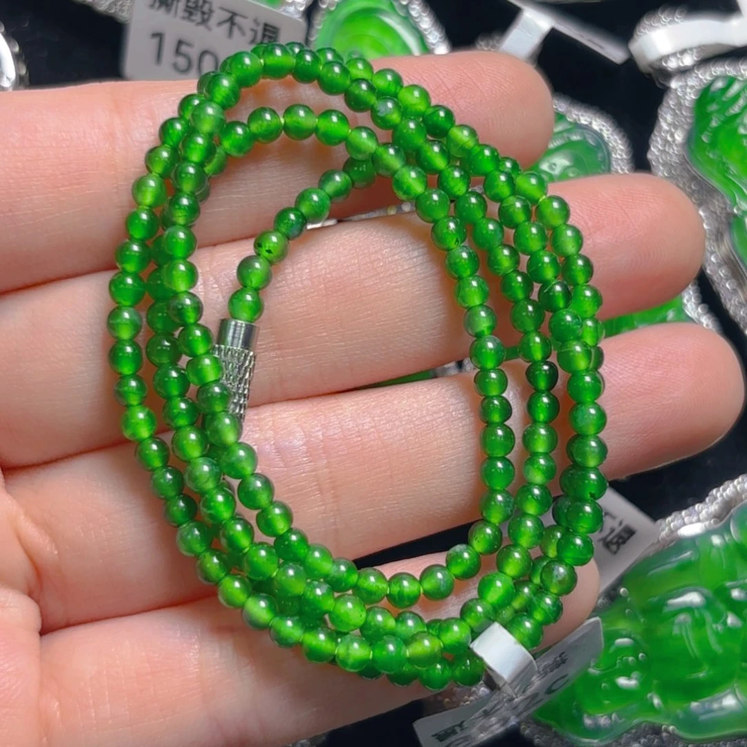 翡翠颈饰未镶嵌3mm珠链