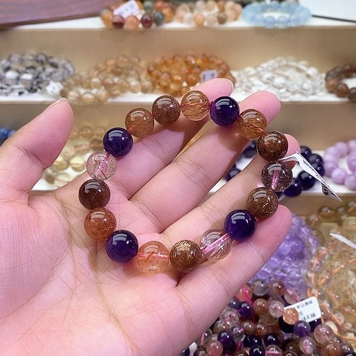 水晶手链未镶嵌黑加仑超七12