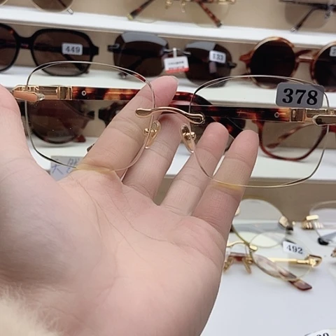 无框款天然水晶石镜