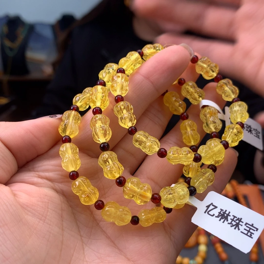 琥珀手串未镶嵌多样性发一