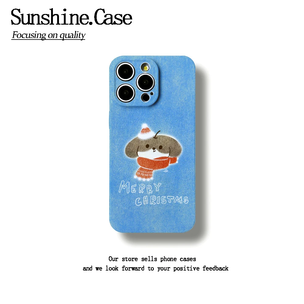 可爱围巾狗软壳适用苹果16proma华为xoppo小米vivo手机壳防摔全包