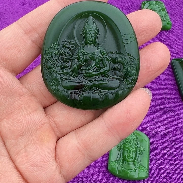 吊坠(不含链)未镶嵌和田玉（碧玉）