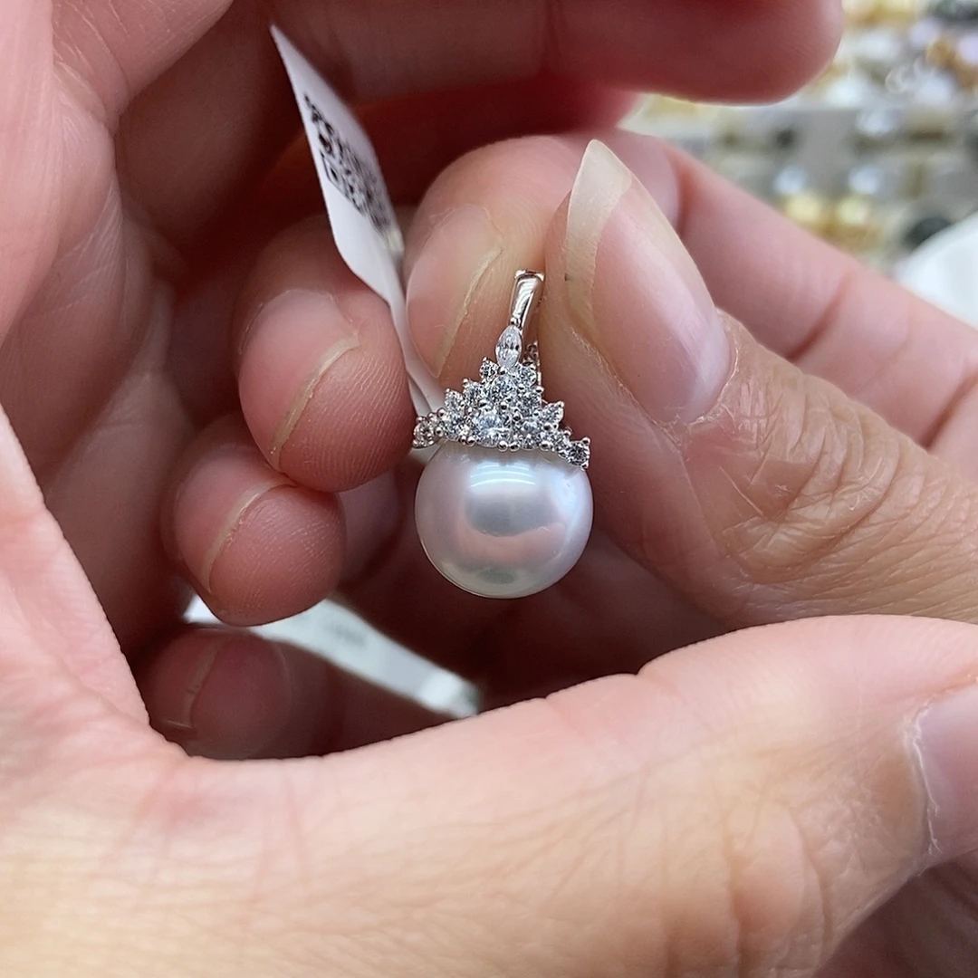 银S925镶嵌吊坠(不含链)海水珍珠@@AD0030