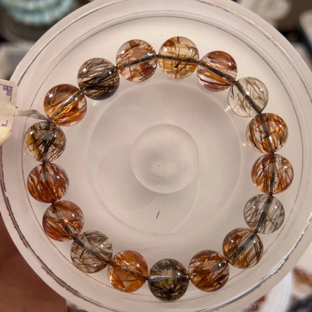 未镶嵌水晶手链黑金超七23m