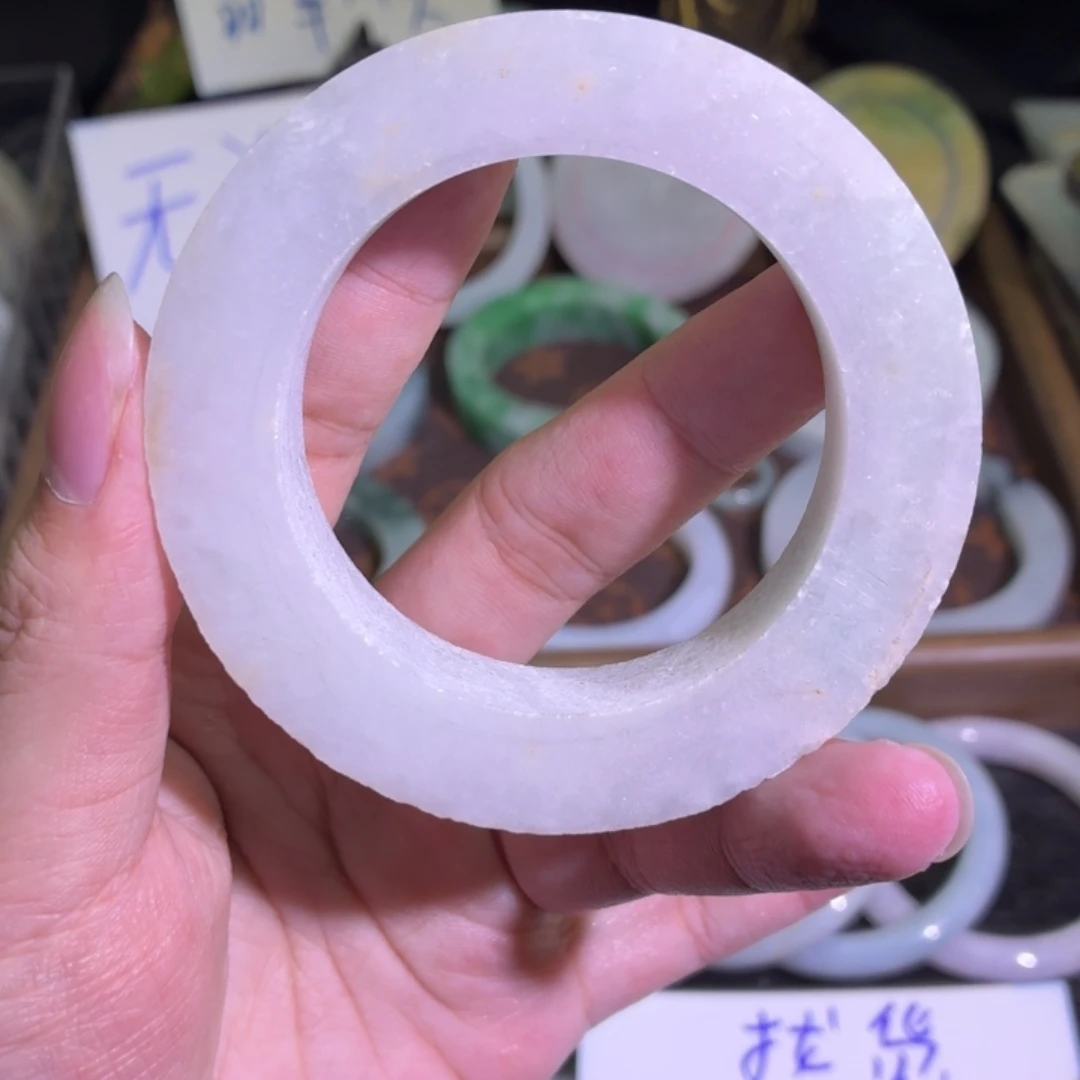 定制翡翠未镶嵌翡翠A货毛胚手镯定制