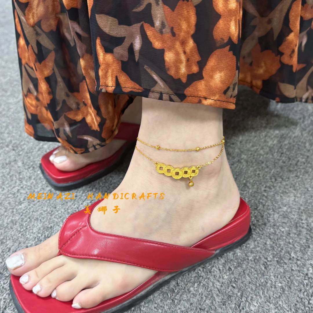 脚链 脚链 YUXI/予禧 五帝钱脚链气质百搭时尚