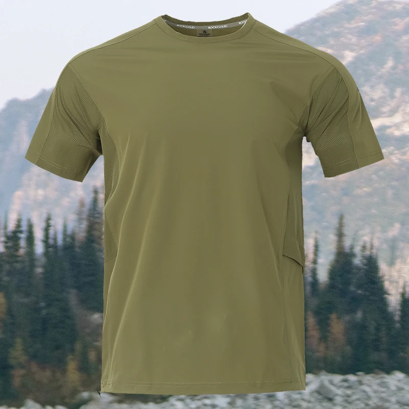 新品梭织面料7A抗菌消臭时尚户外运动休闲男士短袖T220