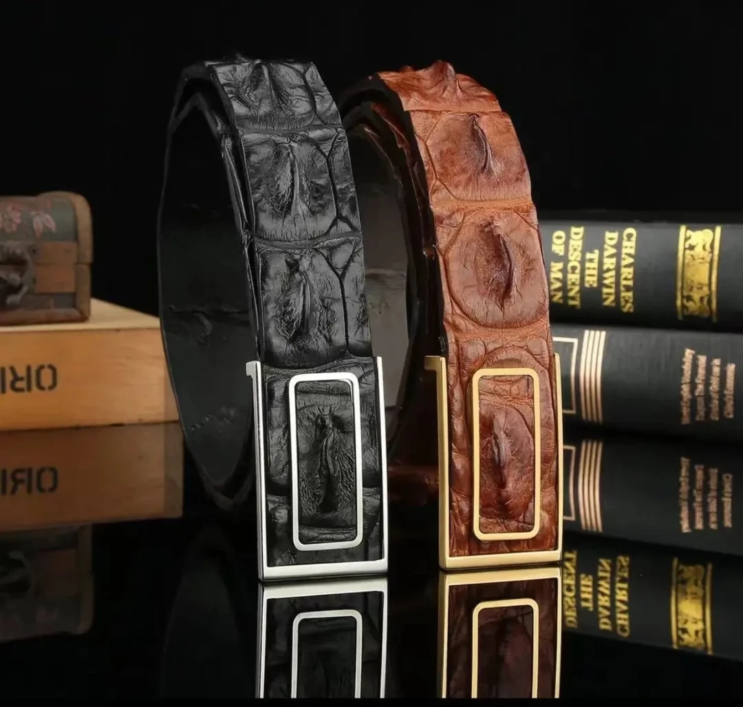 湾鳄单骨（无夹层 无底皮）原汁原味 纯手工腰带