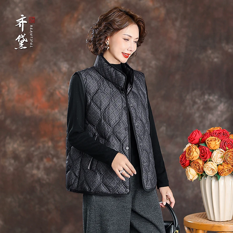 齐黛官方旗舰店羽绒马甲女外穿2025冬季新款加厚保暖马夹90绒外套