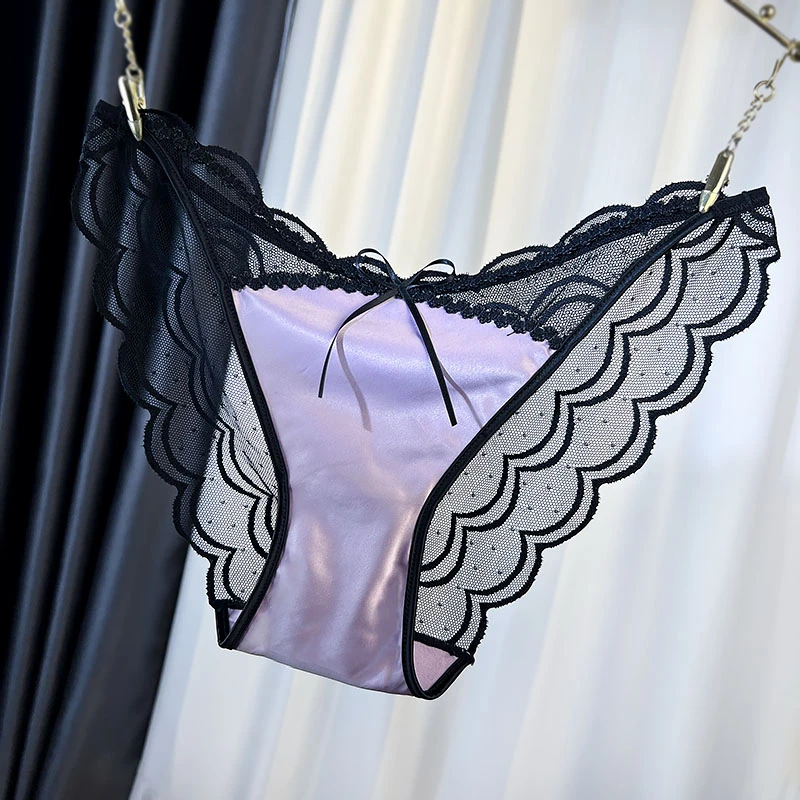 夏季新款法式性感蕾丝三角裤女轻薄透气纯欲高级感内裤女棉裆透气
