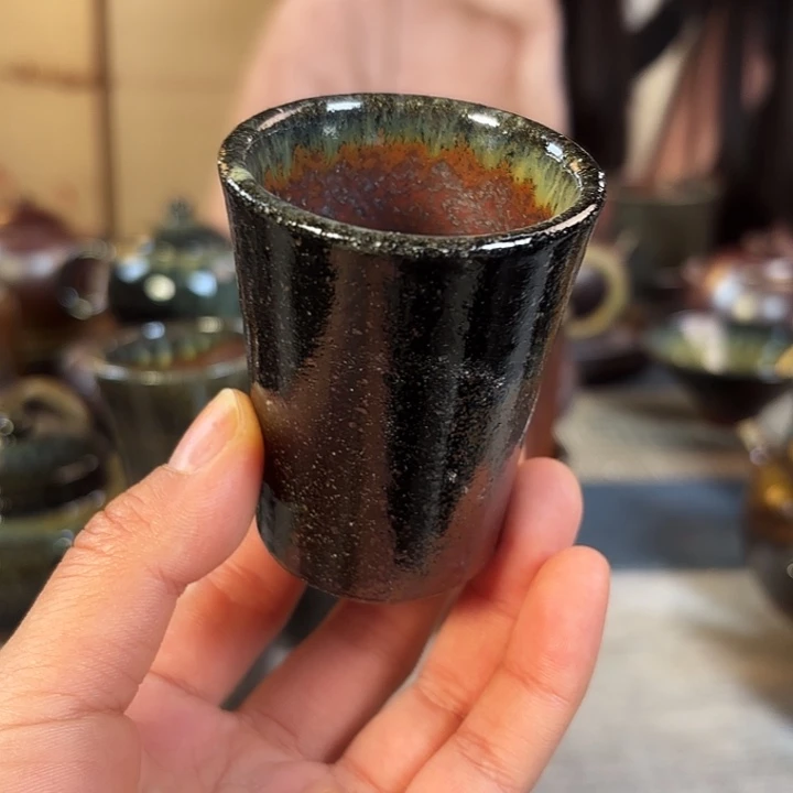 壶安****！柴烧紫砂闻香杯