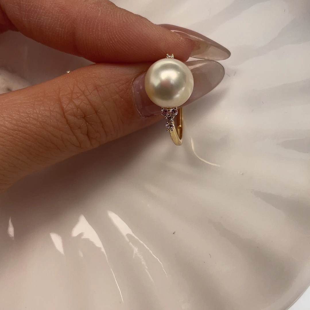 海水珍珠银S925镶嵌戒指