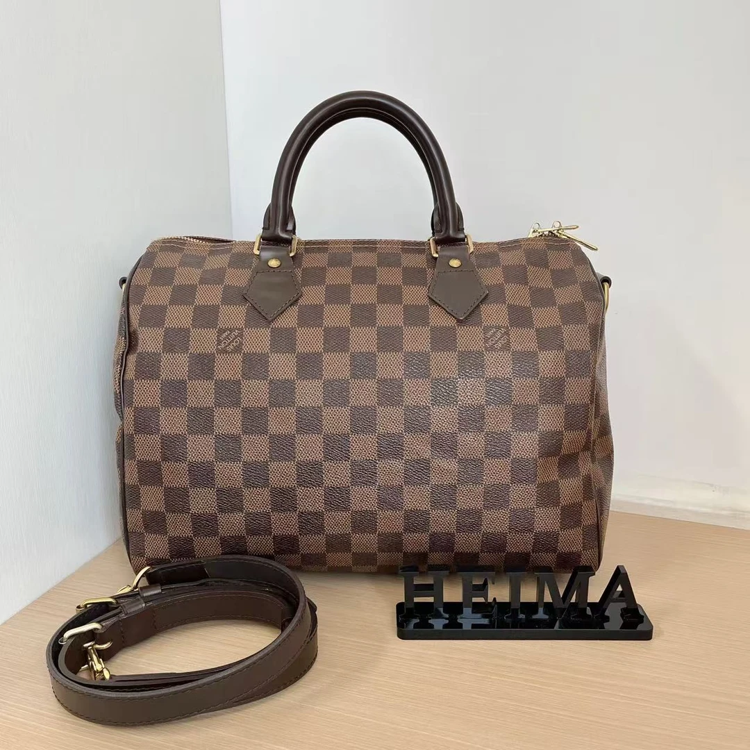 95新 LouisVuitton/路易威登 12722886 棕棋盘格speedy30肩带款