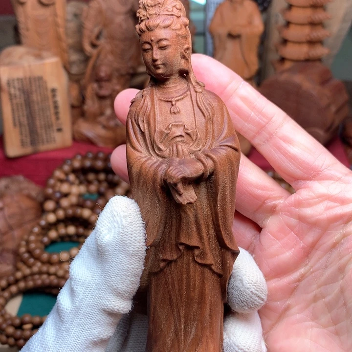 檀香木其他老山檀手把件奶香瑕疵