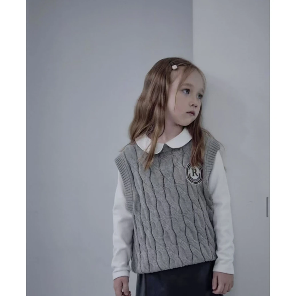 韩版24秋冬男女童针织马甲上衣11012