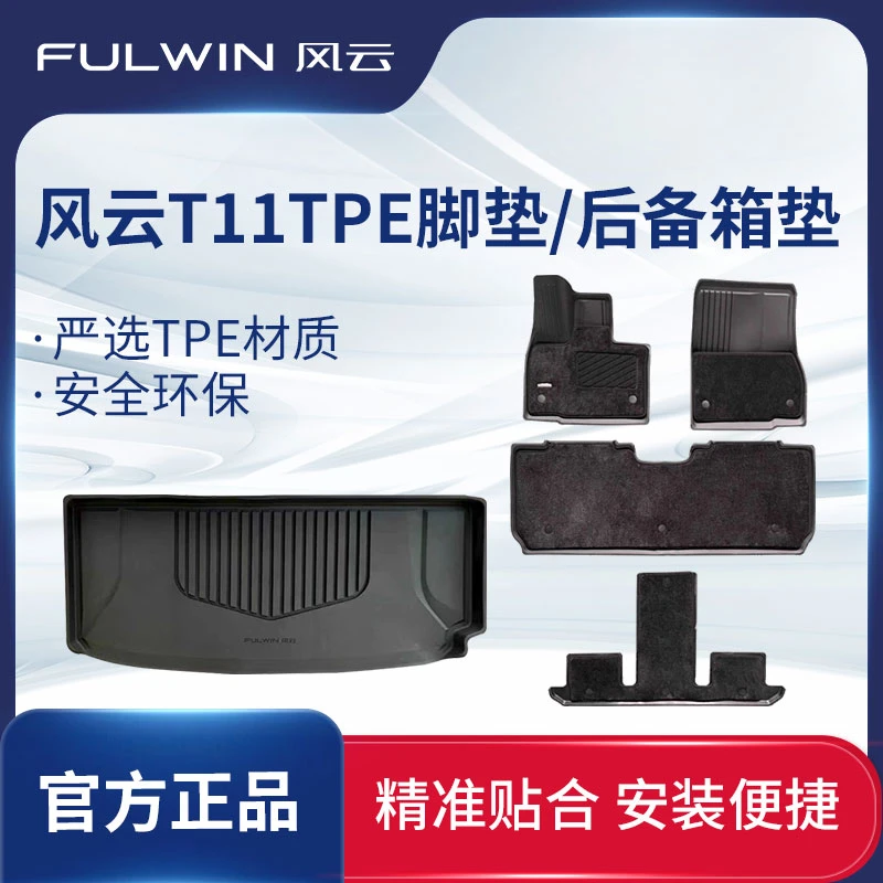 CHERY/奇瑞风云T11专车专用脚垫汽车脚垫后备箱垫套组TPE材质防水