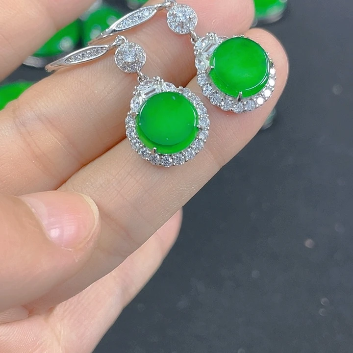 翡翠银S925镶嵌吊坠(不含链)