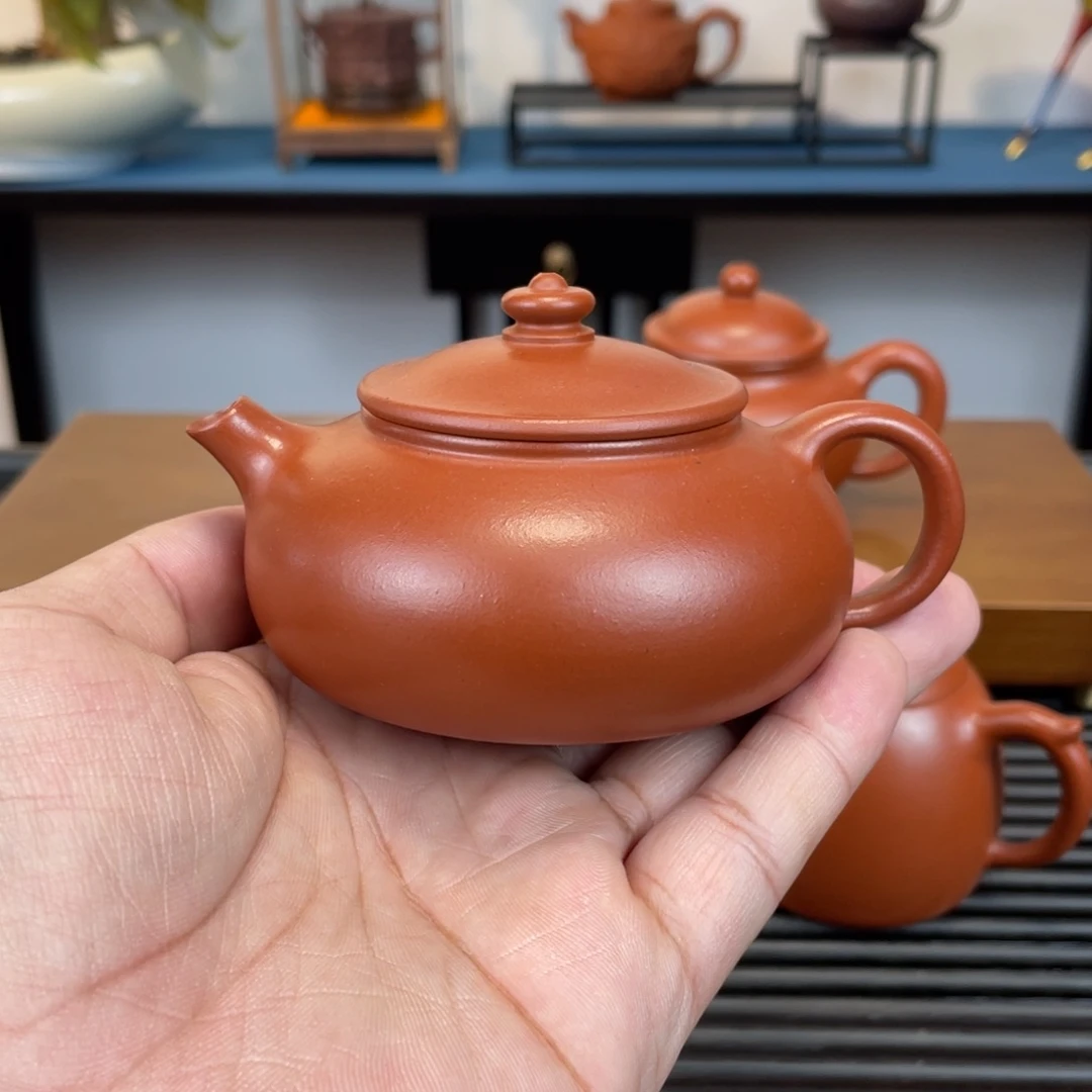 紫砂茶壶小红泥寒江150cc