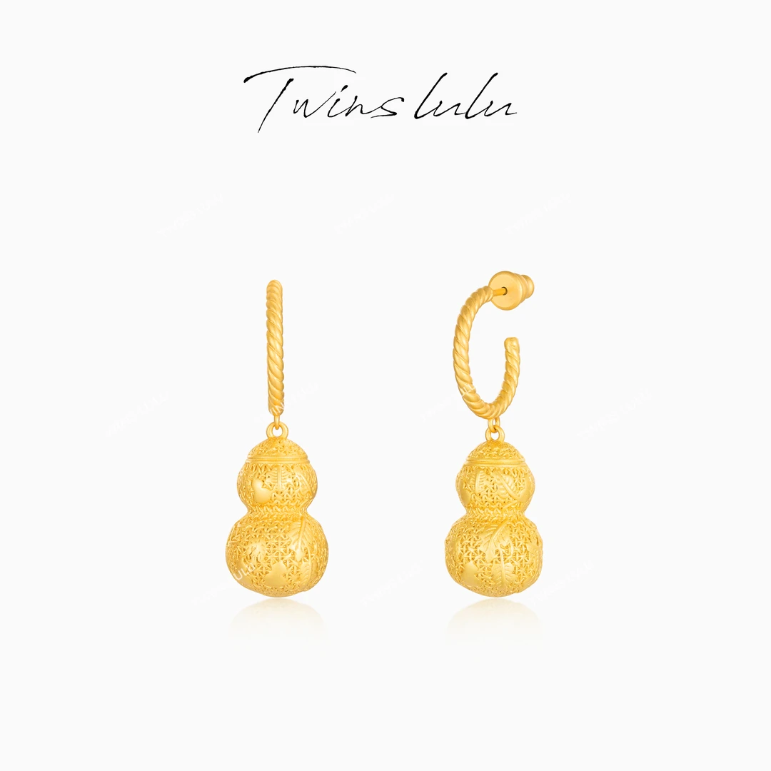 TWINS LULU 流光风 秋上新 小众精致时尚古法葫芦耳环TSL2862