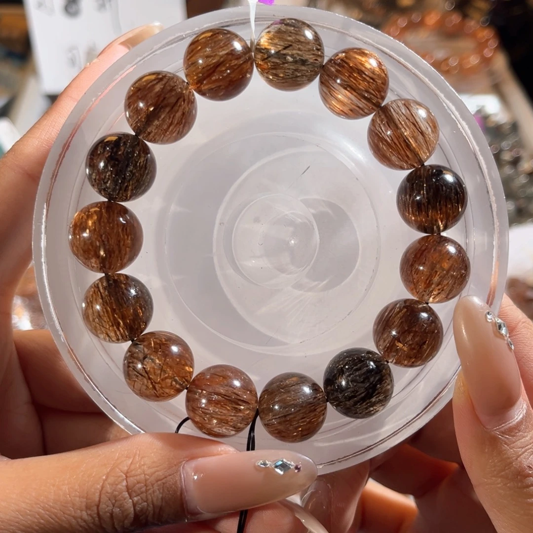 保***心手链水晶未镶嵌黑金超14m