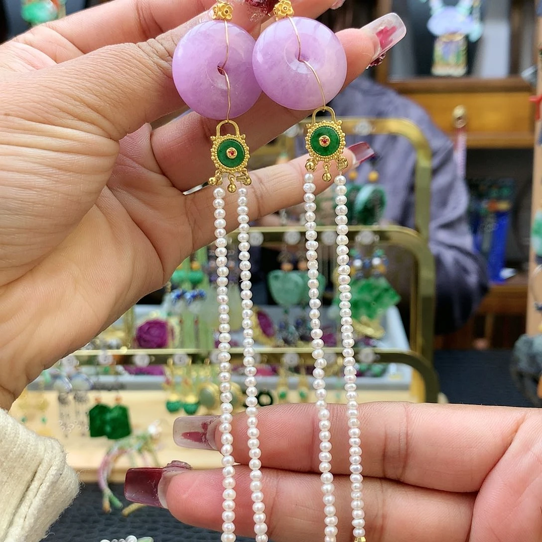 【闪购商品】锂辉石耳坠银S925镶嵌千***篌耳坠