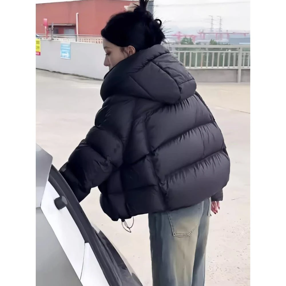 棉服女款爆款2025新款棉衣短款宽松冬季外套黑色棉袄休闲韩版时尚