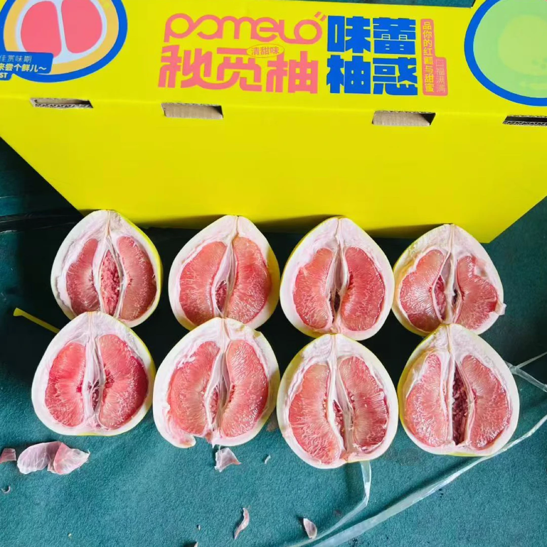 福建红心柚柚子礼盒4支装特别甜水分足9斤左右送货到家福建省