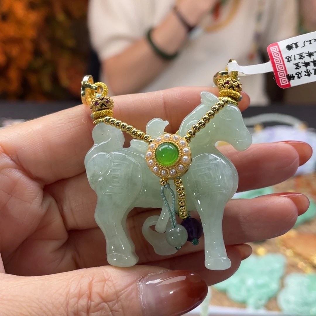 翡翠未镶嵌颈饰代编织
