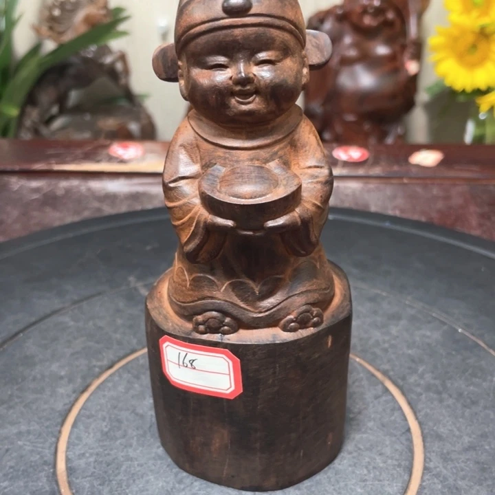 木老挝大红酸枝木财神
