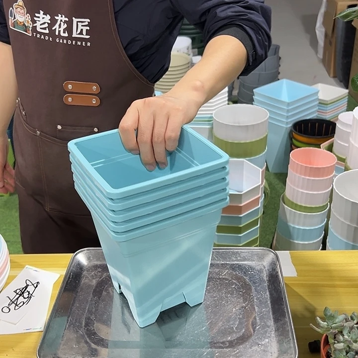 f方形口16高18雾霾蓝无托5个