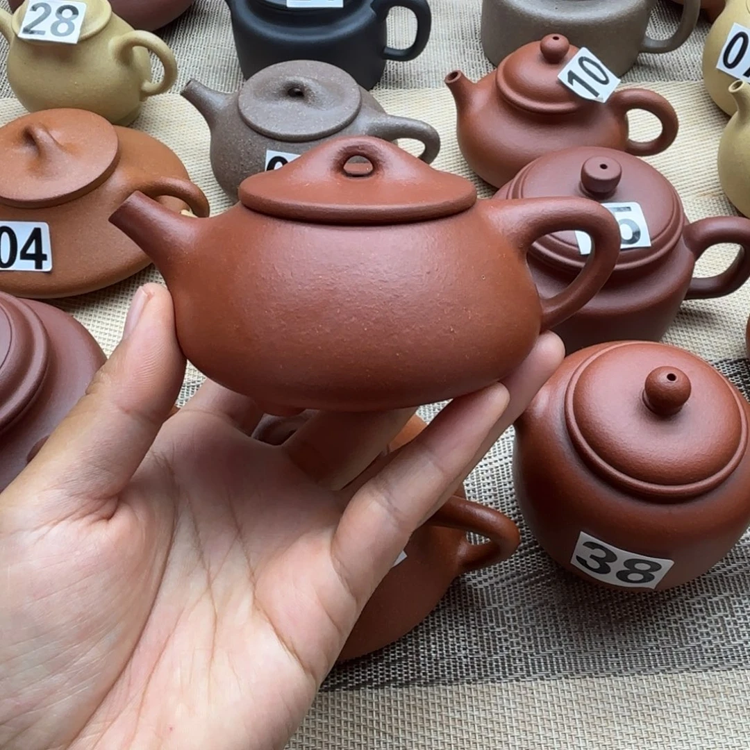 茶壶紫砂红降坡景舟130cc微瑕封釉