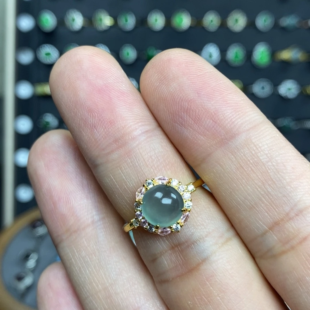 翡翠戒指银S925镶嵌