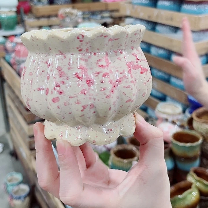 有孔.凑单10元陶瓷花盆发货！