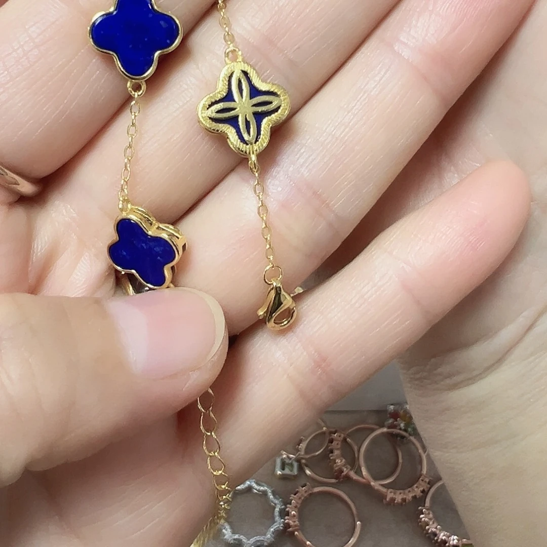 青金石银S925镶嵌手链