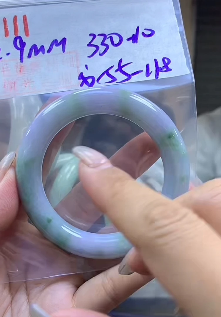 定制翡翠未镶嵌毛货111手镯55纹+330元+拍一发一