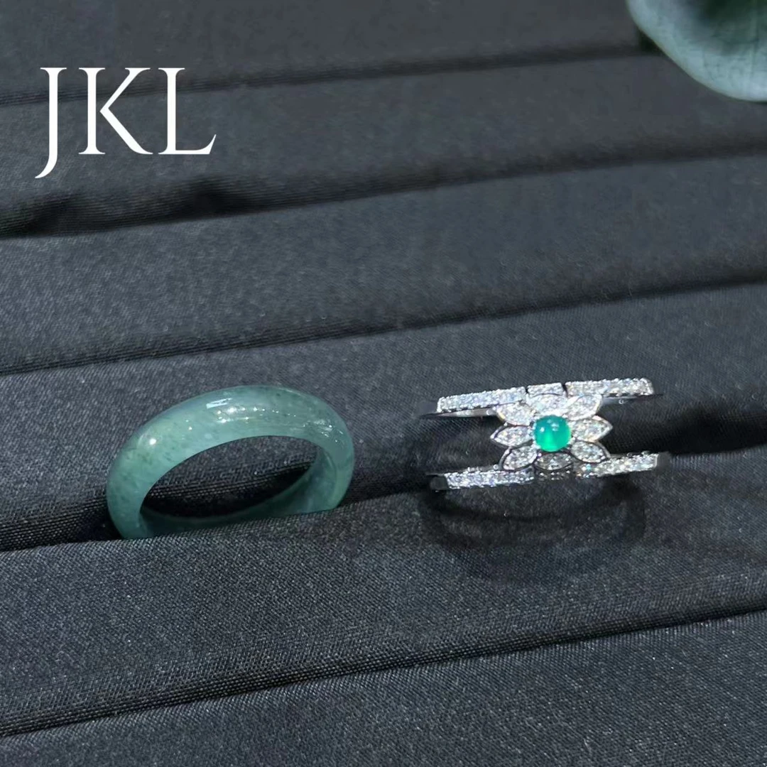 【红旭玉麟】天然翡翠A货蓝水翡翠素圈戒指发一件 多样性发一件