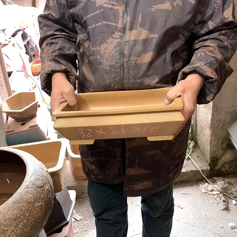 紫砂花盆手工制作