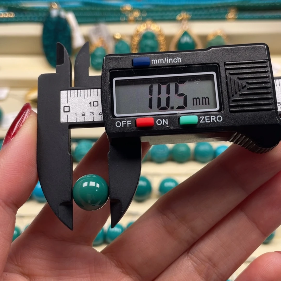 未镶嵌绿松石珠宝奇石圆珠