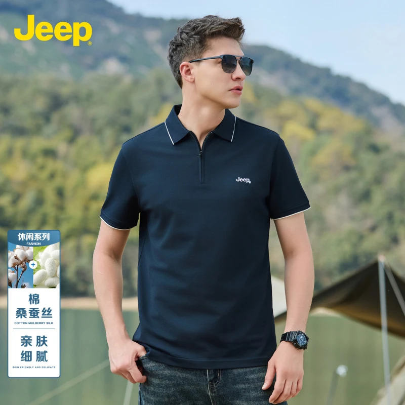 JEEP吉普短袖POLO衫翻领夏季新款时尚男士上衣套头男装衣服