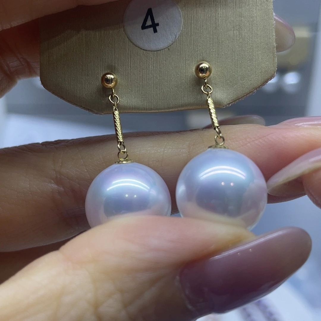 淡水珍珠耳饰18K金镶嵌